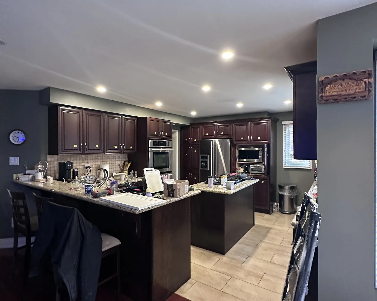 Before — espresso sprayed cream, granite kept — Markham