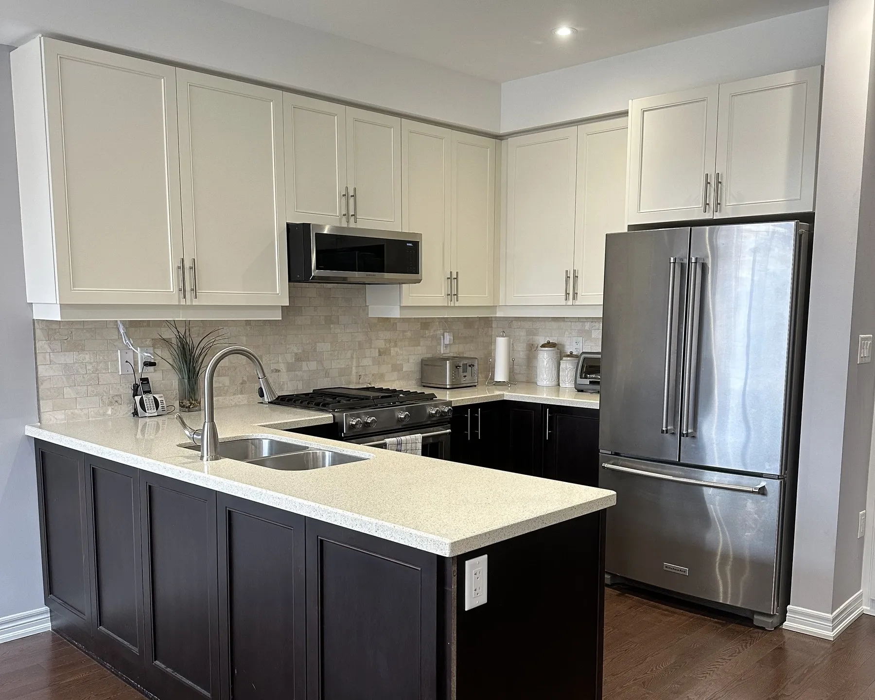 Before — two-tone to all white, custom end panel — Old Oakville, Oakville