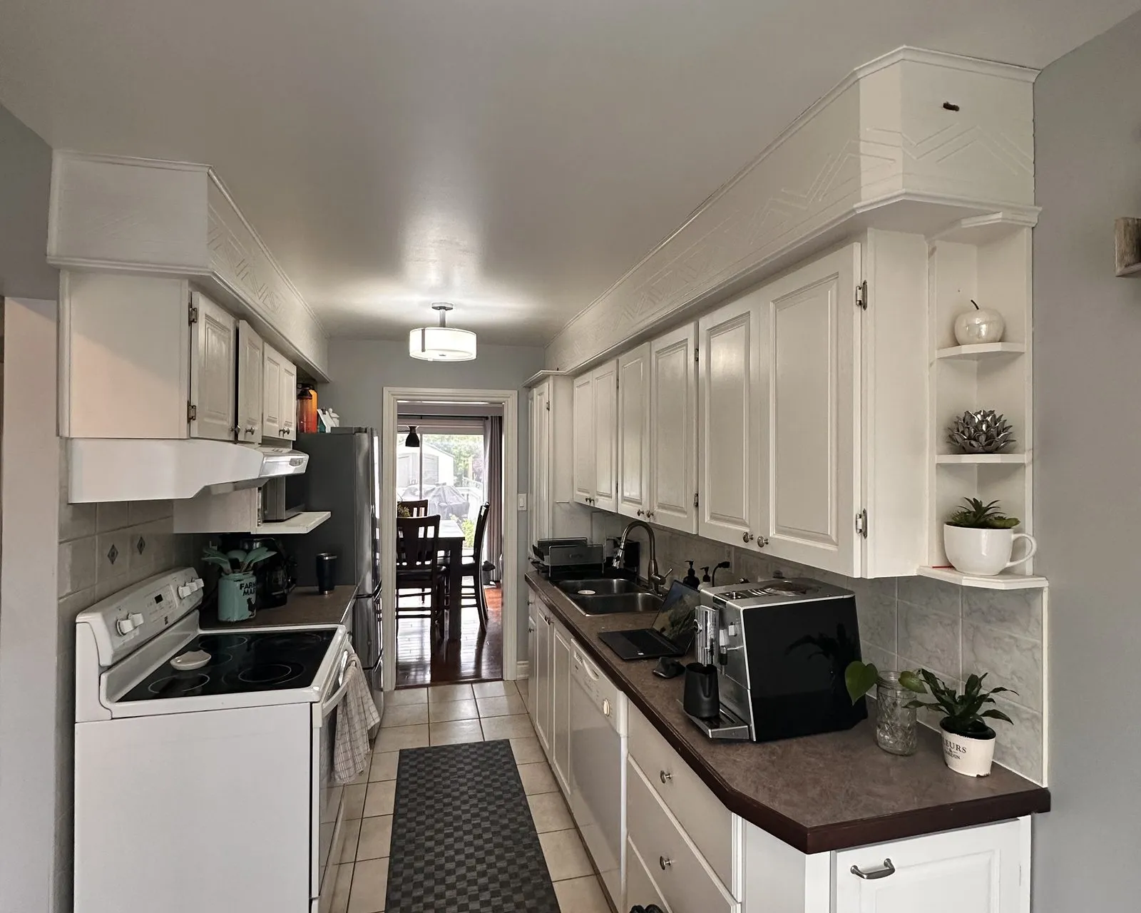 Before — dated galley stripped out, new cabinetry built and installed — Ford, Oakville