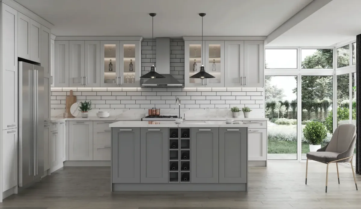 White & Grey Shaker kitchen